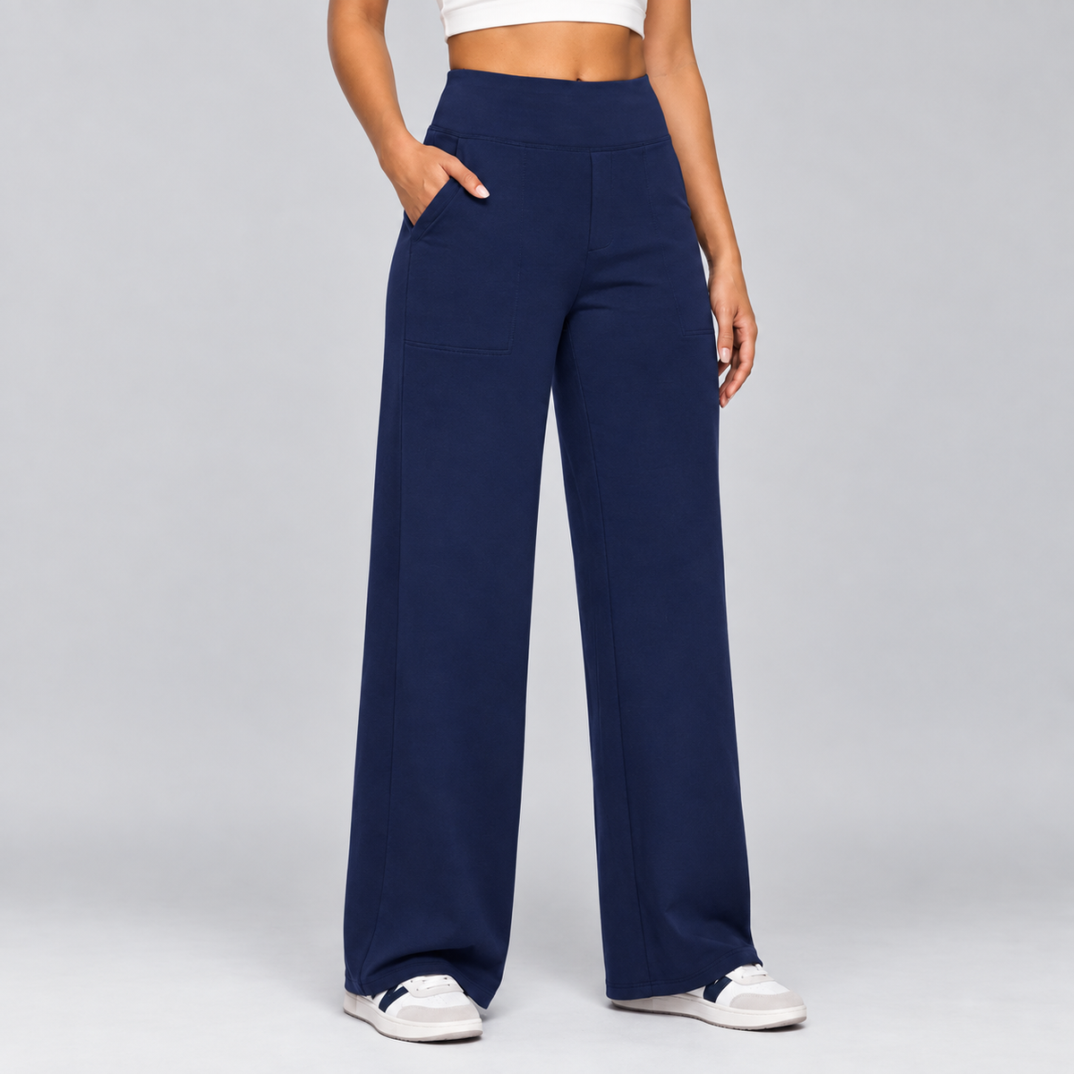 Women's High-Waisted Stretch Casual Trousers