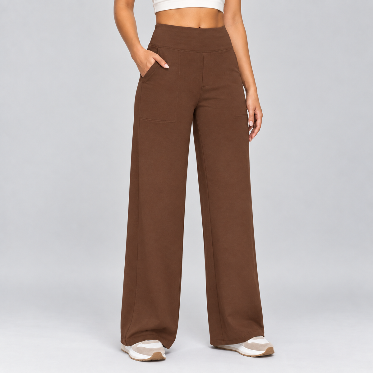 Women's High-Waisted Stretch Casual Trousers
