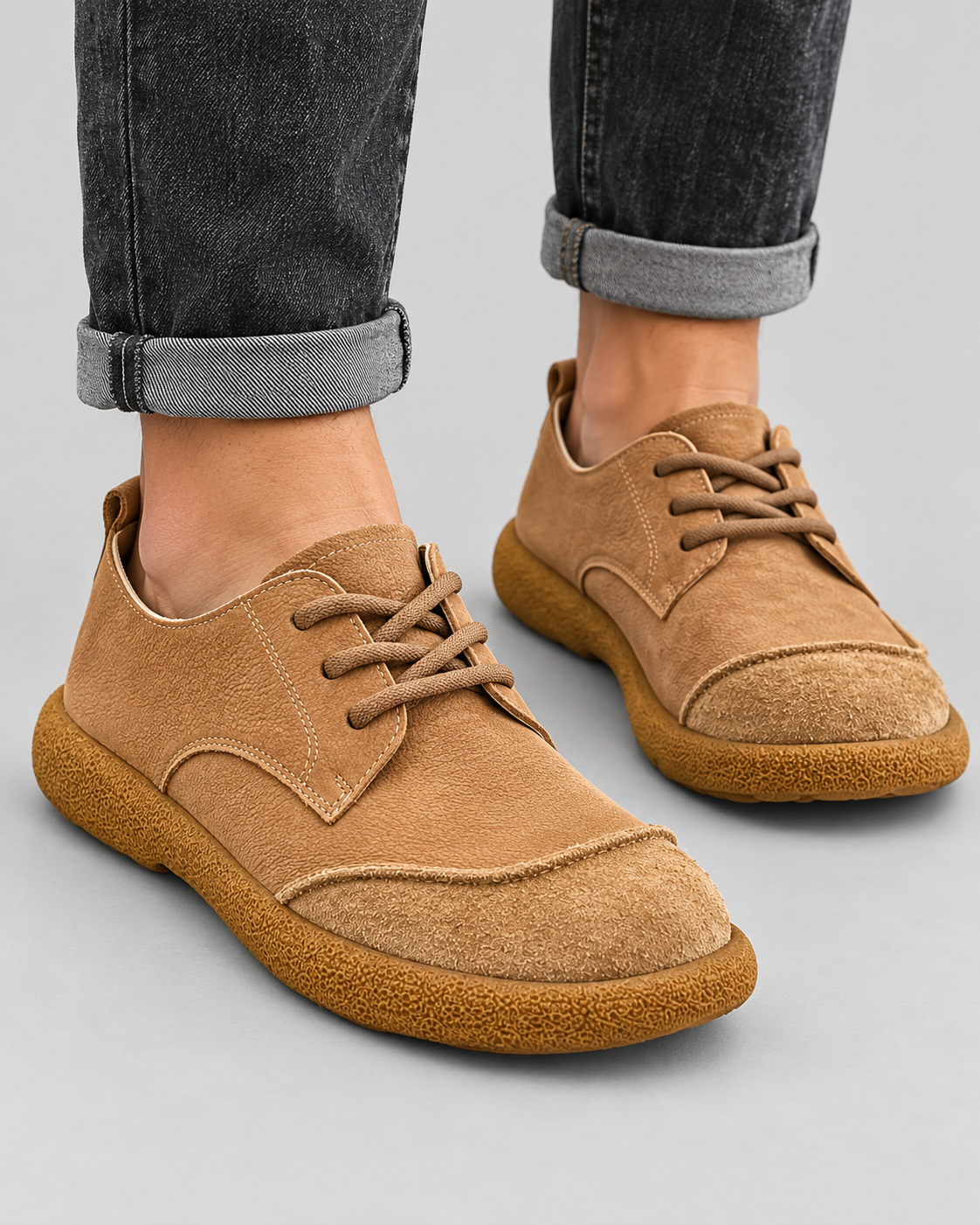 Men's Leather Orthopedic Walking Shoes with Support