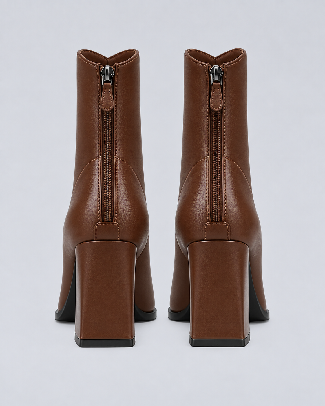 Women's Faux Leather Pointed-Toe Ankle Boots with Slip-On Design
