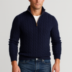 Men's Cable Knit Half-Zip Sweater