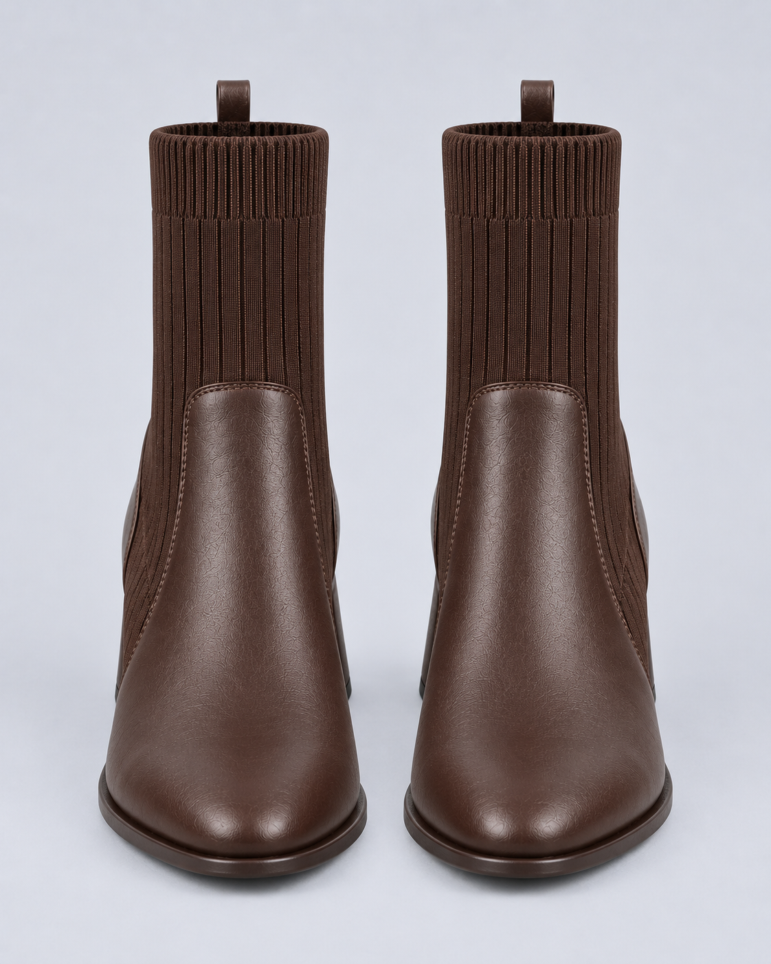 Women's Leather Chelsea Ankle Boots with Square Toe & Block Heel