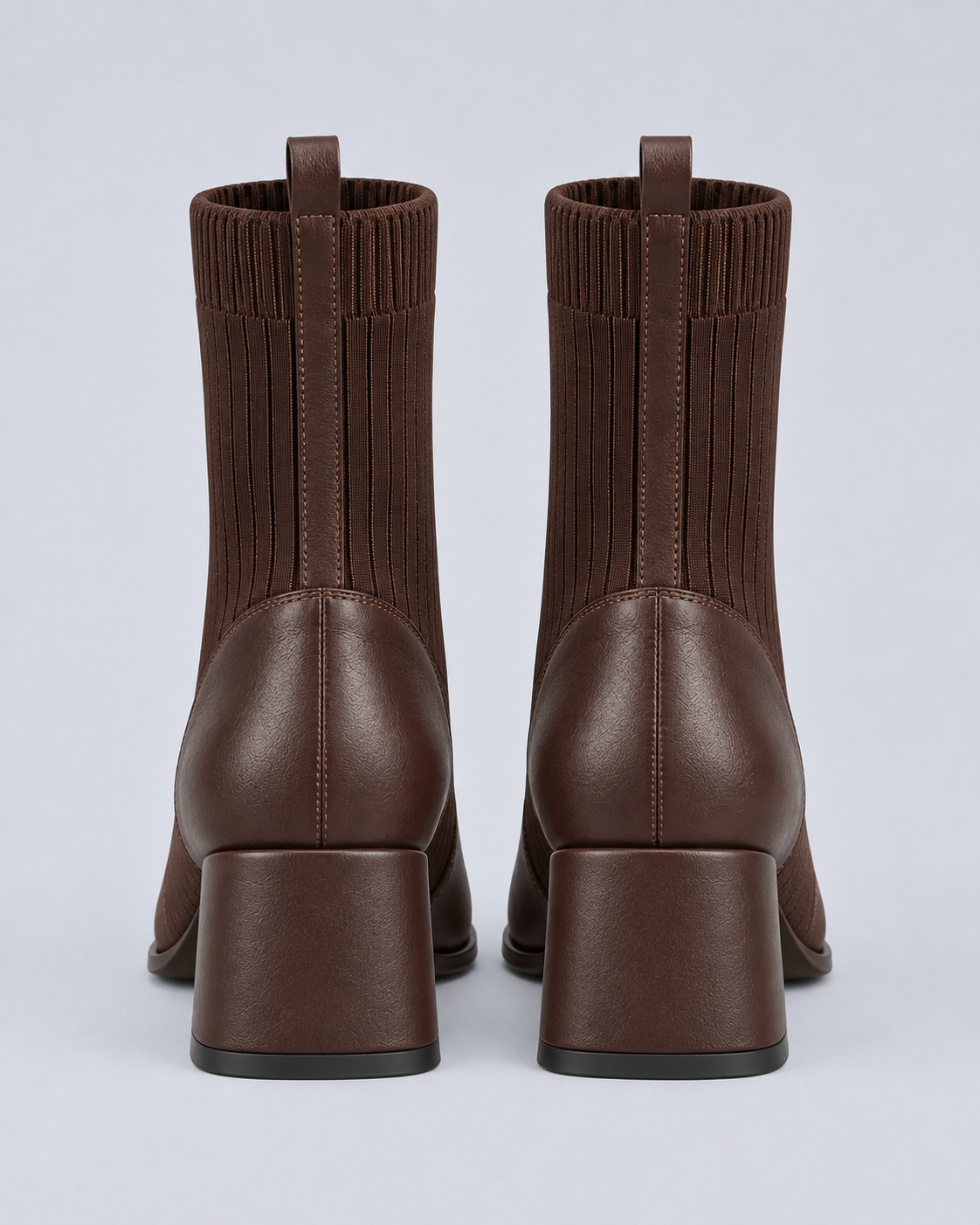 Women's Leather Chelsea Ankle Boots with Square Toe & Block Heel