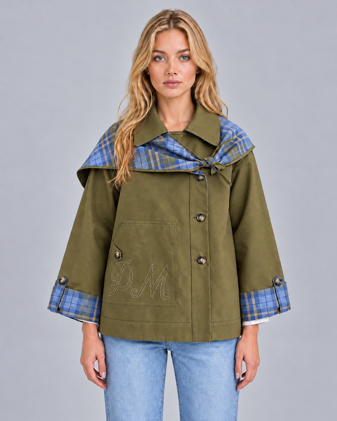 Women's 100% Cotton Reversible Scarf Jacket
