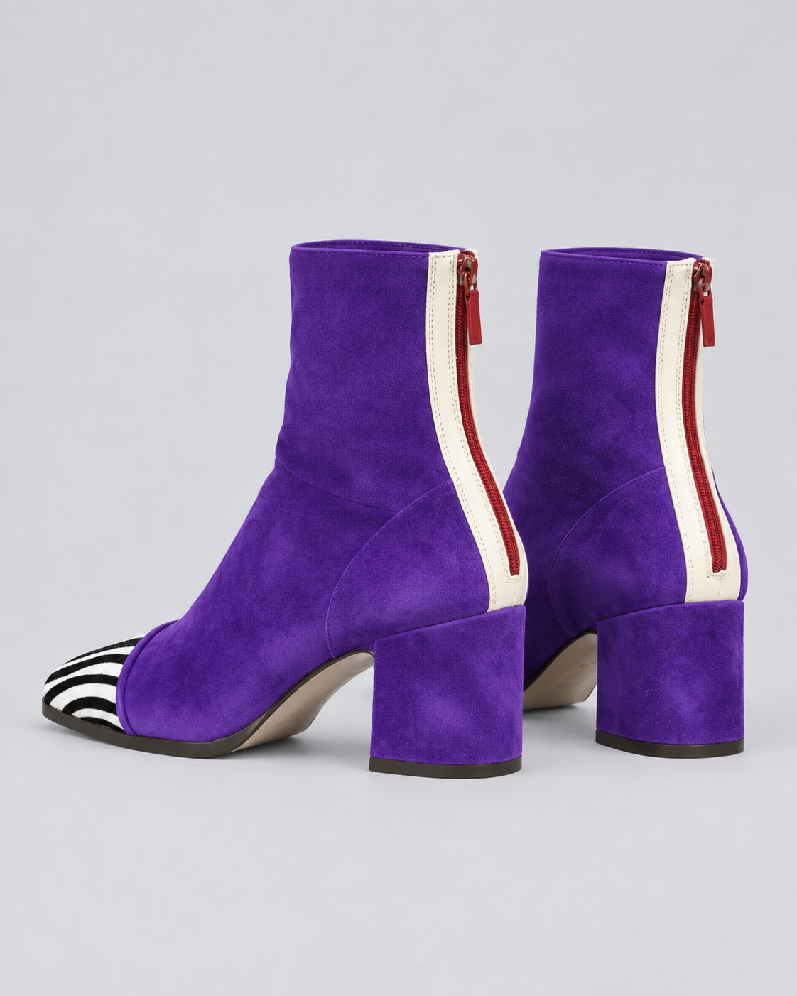 Women's Chic Ankle Boots with Block Heel & Leopard Print Toe