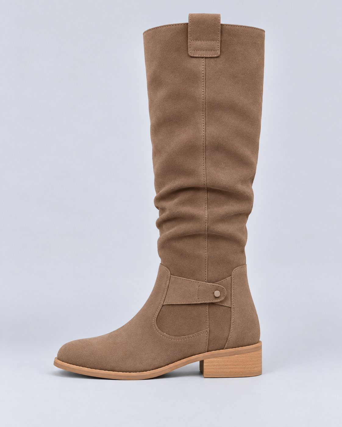 Women's Leather Knee-High Boot with Wedge Sole