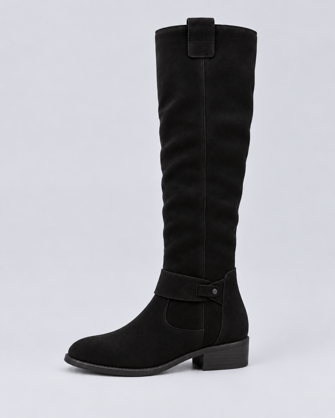 Women's Leather Knee-High Boot with Wedge Sole