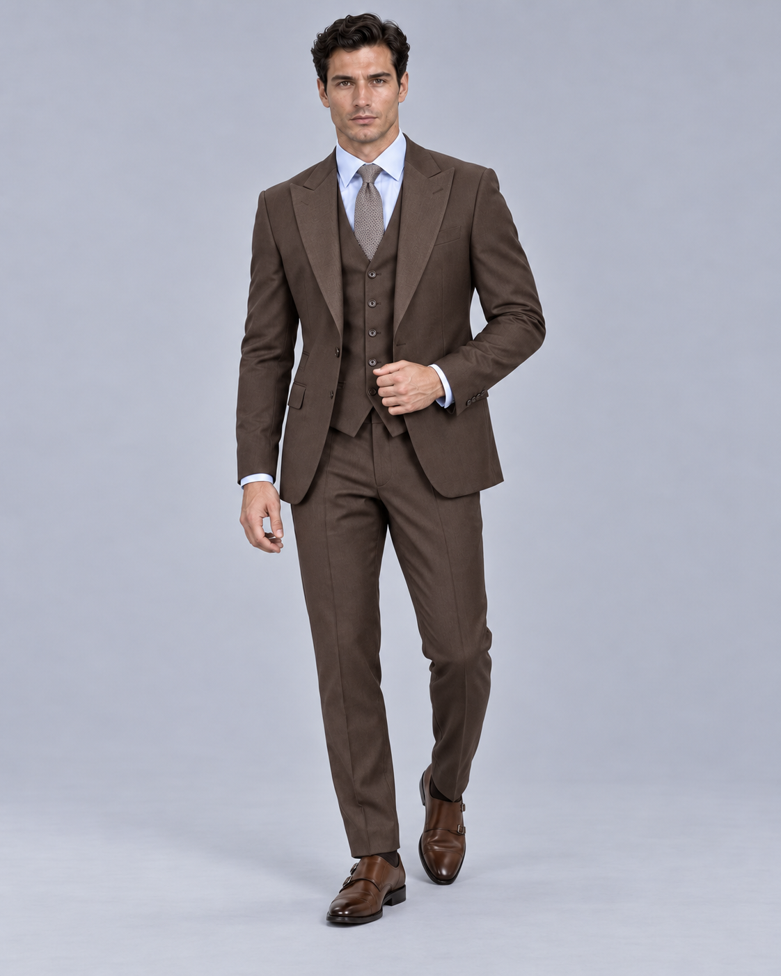 Men's Slim Fit Three-Piece Suit | Blazer Vest Trousers Set