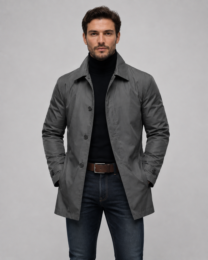 Men's Weather-Resistant Long Coat
