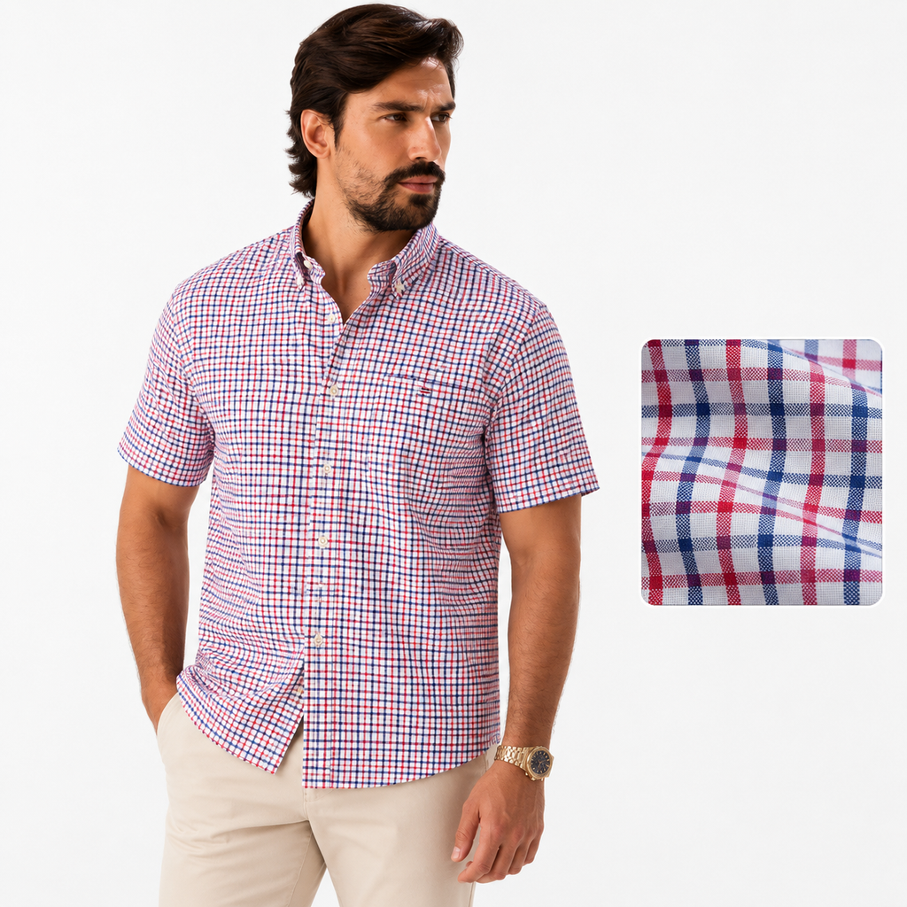 Men's Oxford Cotton Short-Sleeve Summer Shirt