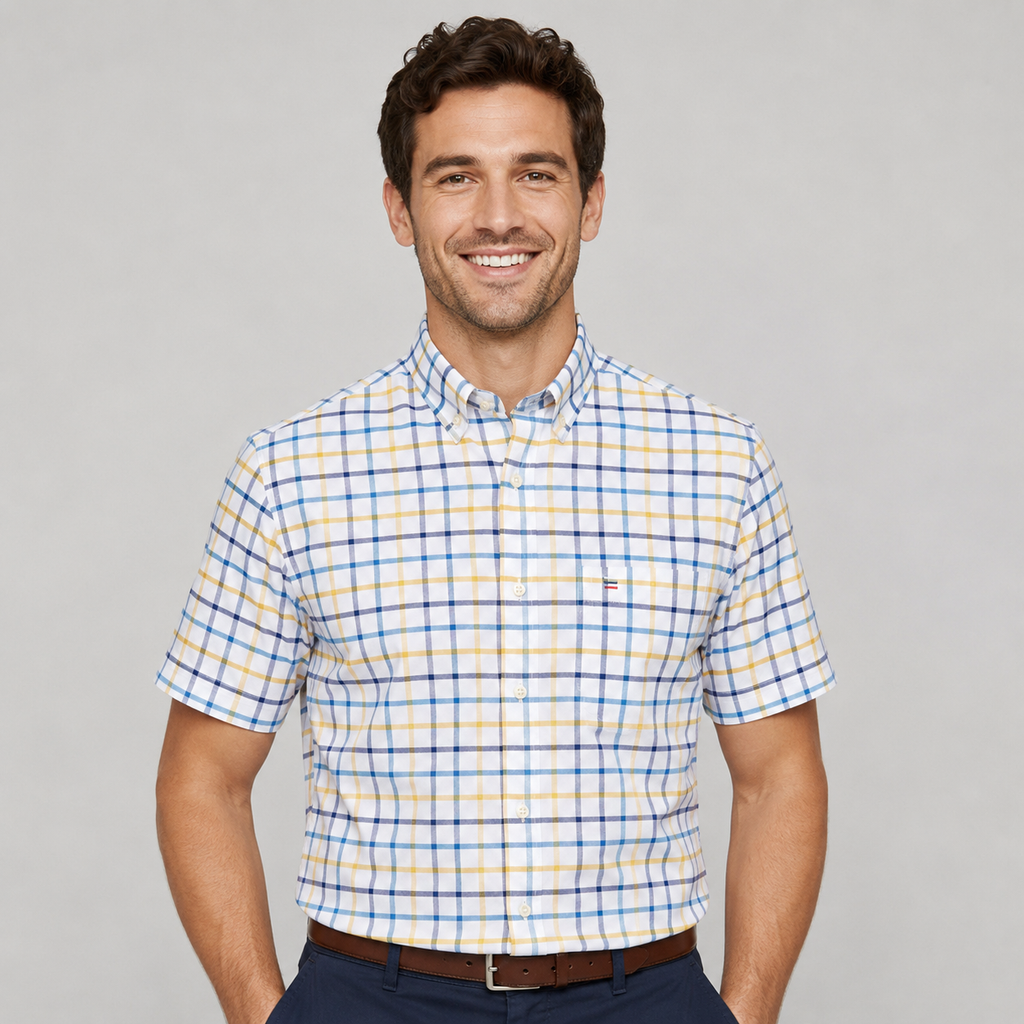 Men's Oxford Cotton Short-Sleeve Summer Shirt