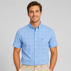 Men's Oxford Cotton Short-Sleeve Summer Shirt