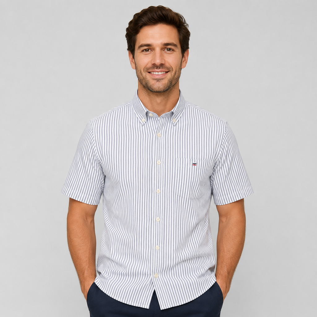Men's Oxford Cotton Short-Sleeve Summer Shirt