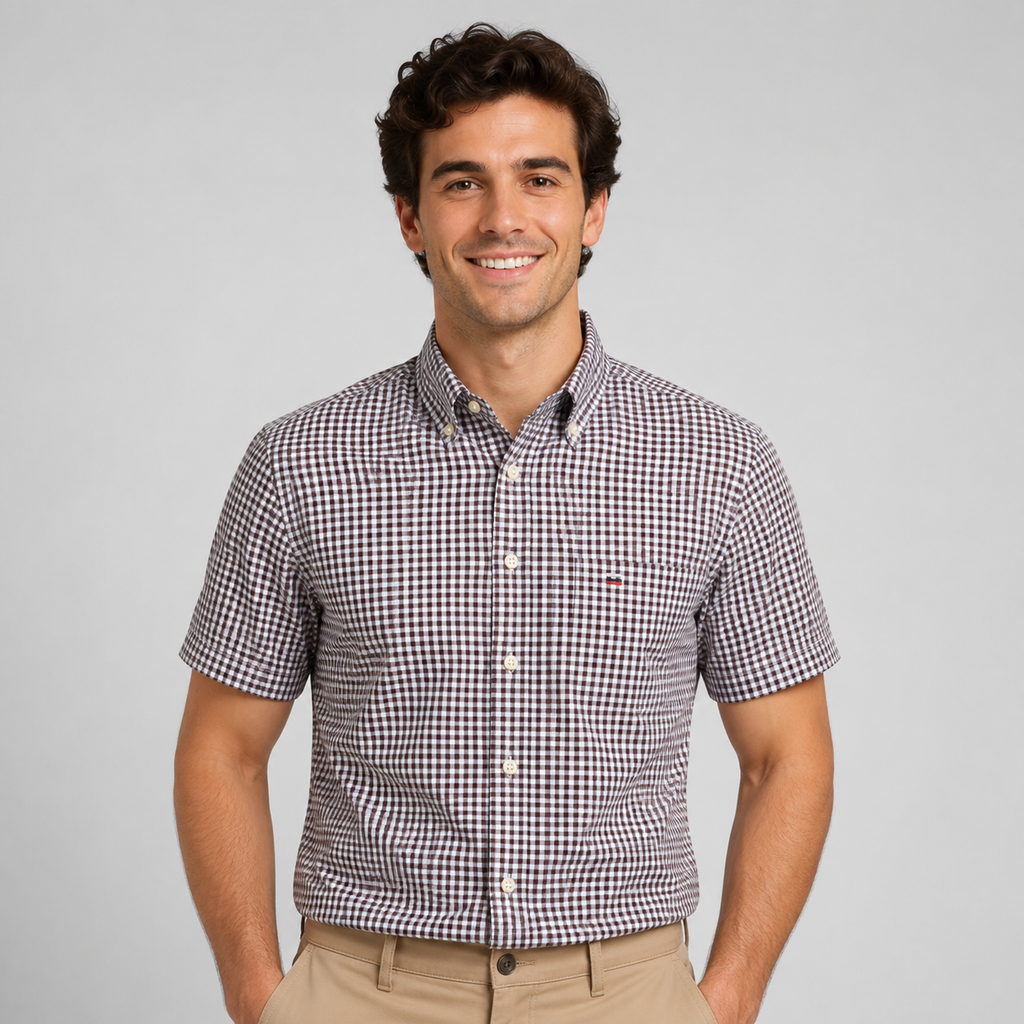 Men's Oxford Cotton Short-Sleeve Summer Shirt