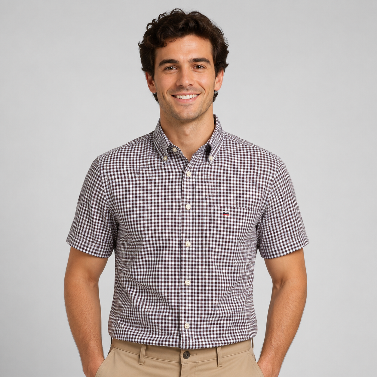 Men's Oxford Cotton Short-Sleeve Summer Shirt