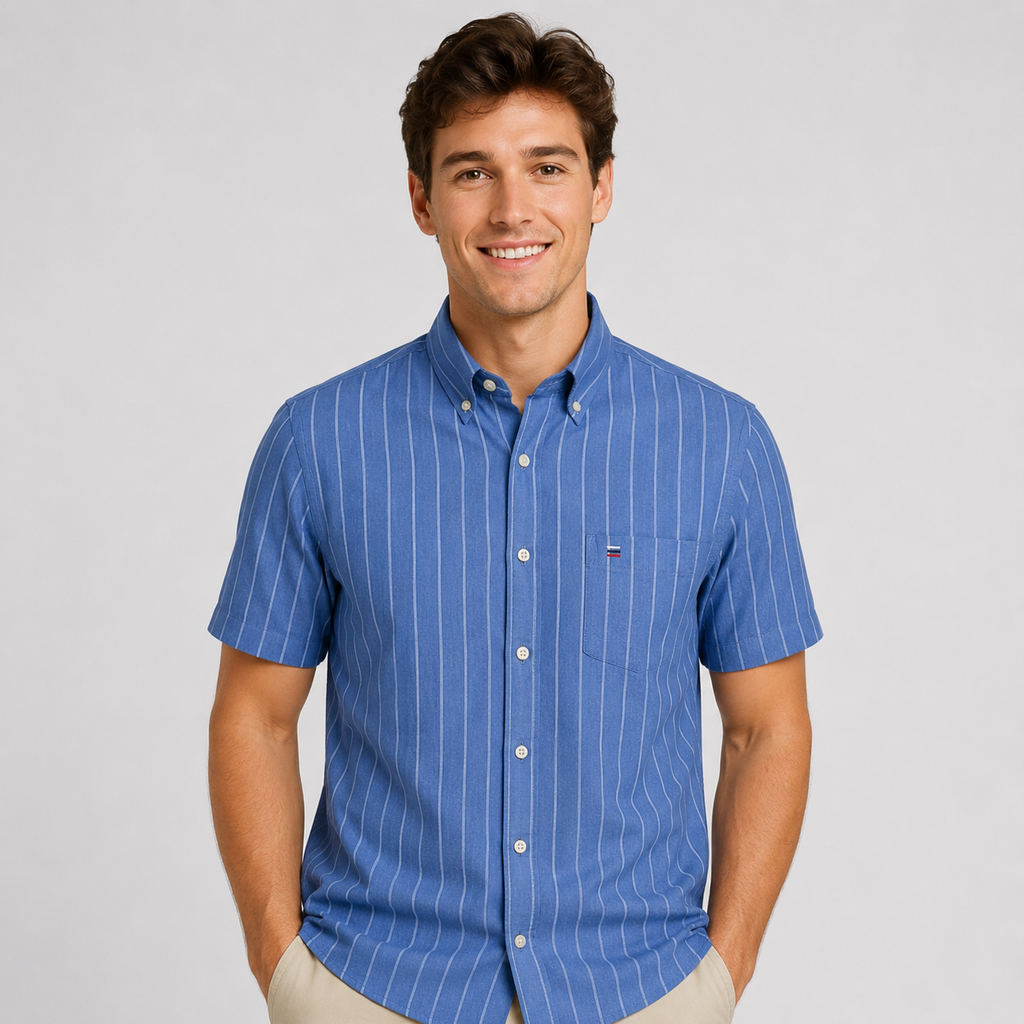 Men's Oxford Cotton Short-Sleeve Summer Shirt