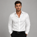 Men's Satin-look Long Sleeve Shirt