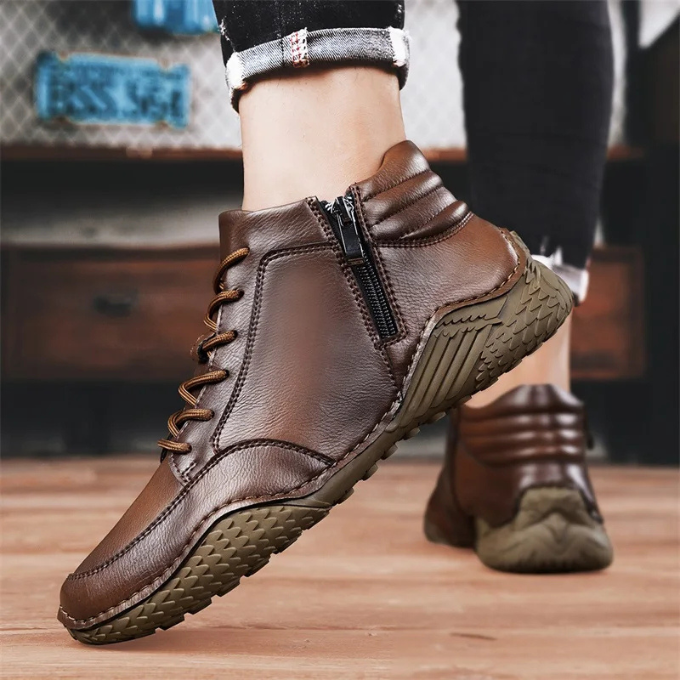 Mens Leather Ankle Boots