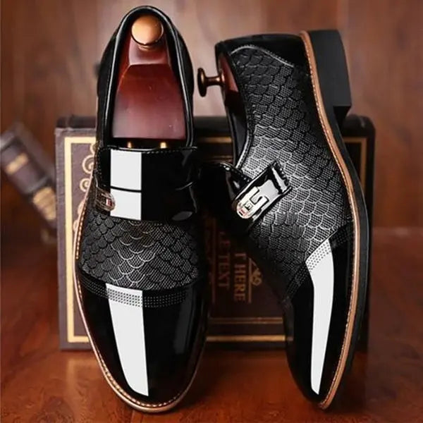 Patent Leather Slip-On Dress Shoes Classic Fit Men