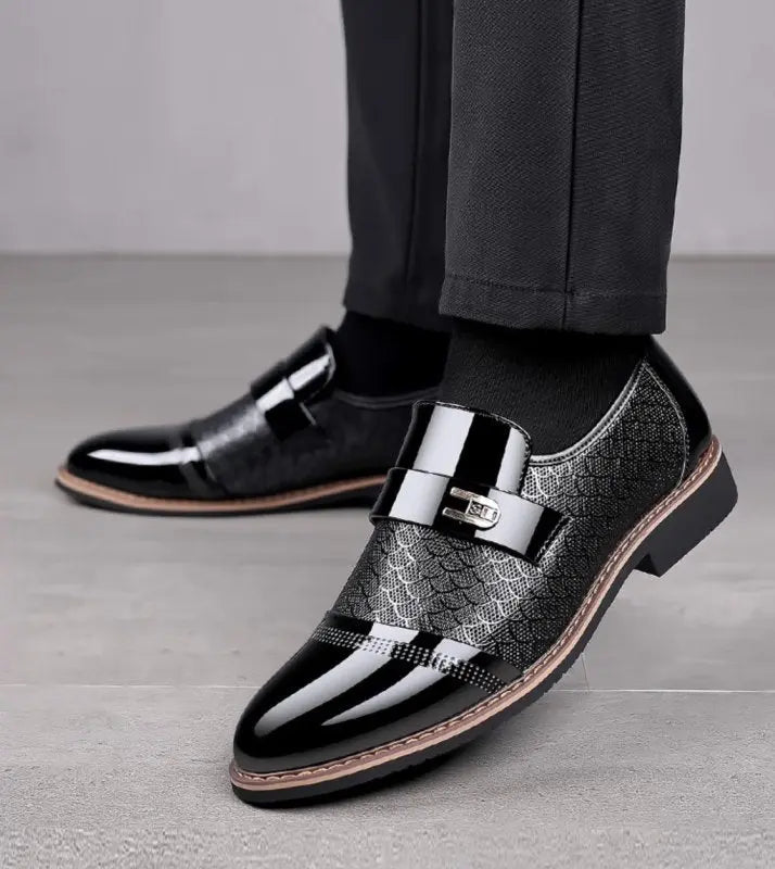 Patent Leather Slip-On Dress Shoes Classic Fit Men