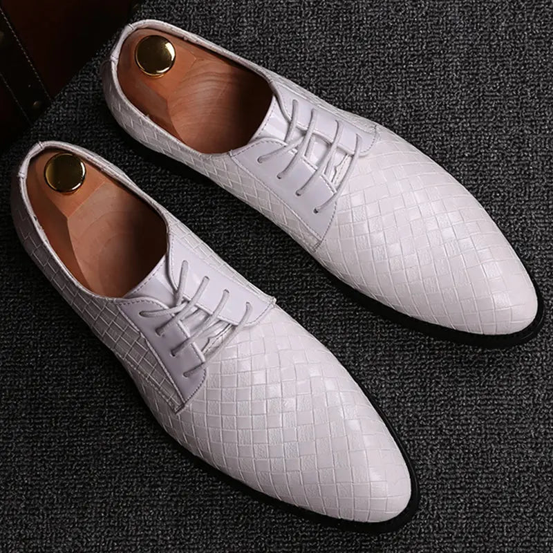 Men's Embossed Leather-look Lace-Up Shoes