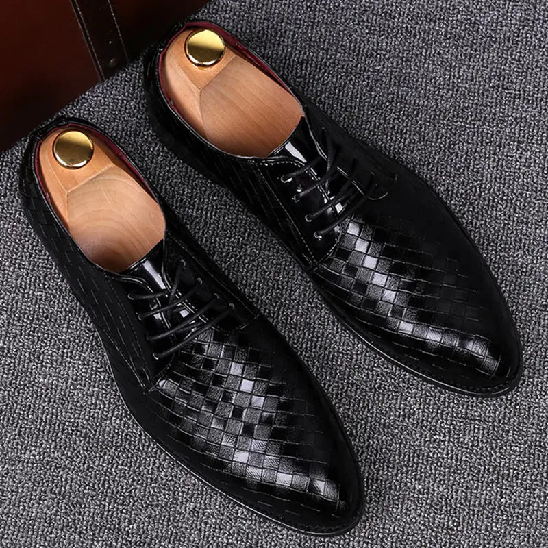 Men's Embossed Leather-look Lace-Up Shoes