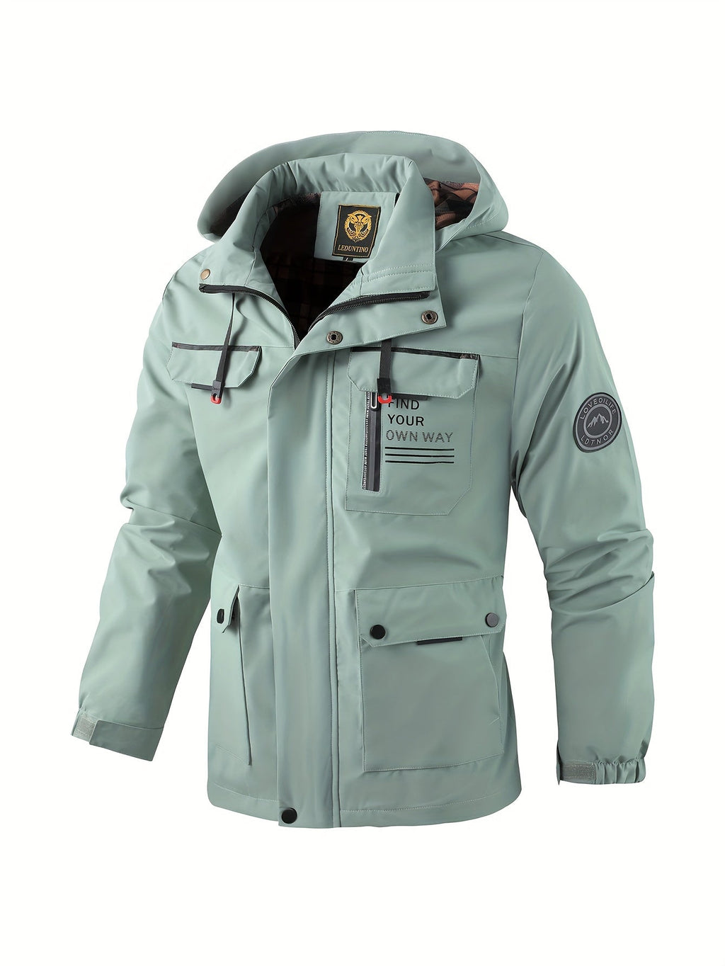 Men's Waterproof Winter Jacket with Adjustable Hood