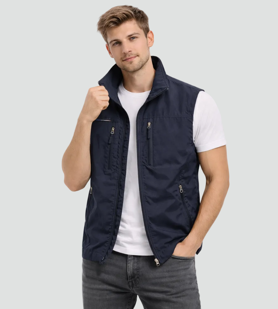 Men's Zip-Up Stand Collar Vest