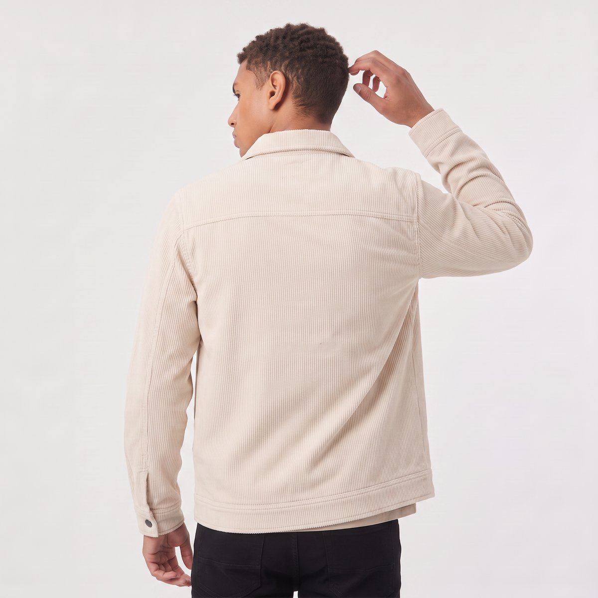Men's Corduroy Overshirt with Button-Up Front