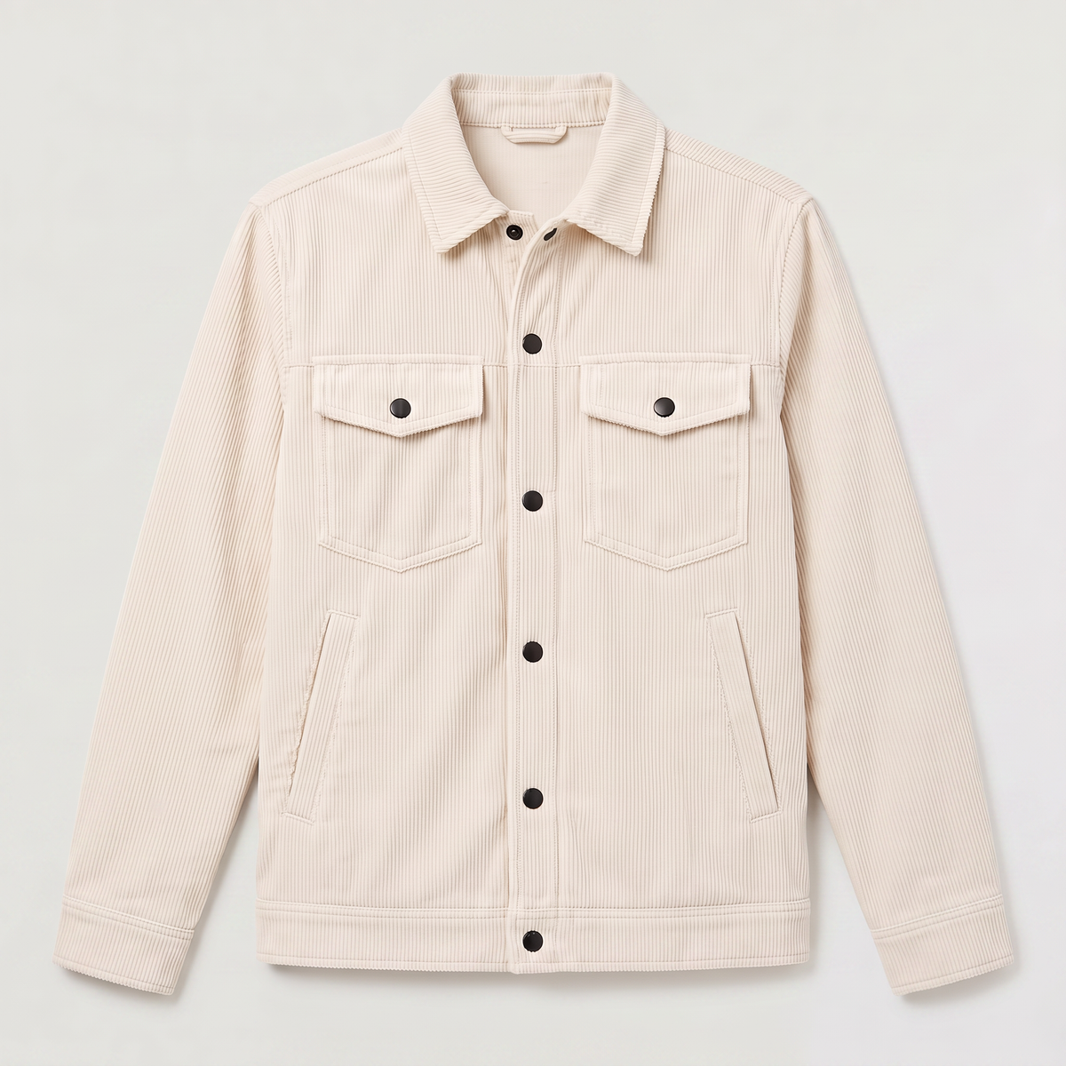 Men's Corduroy Overshirt with Button-Up Front