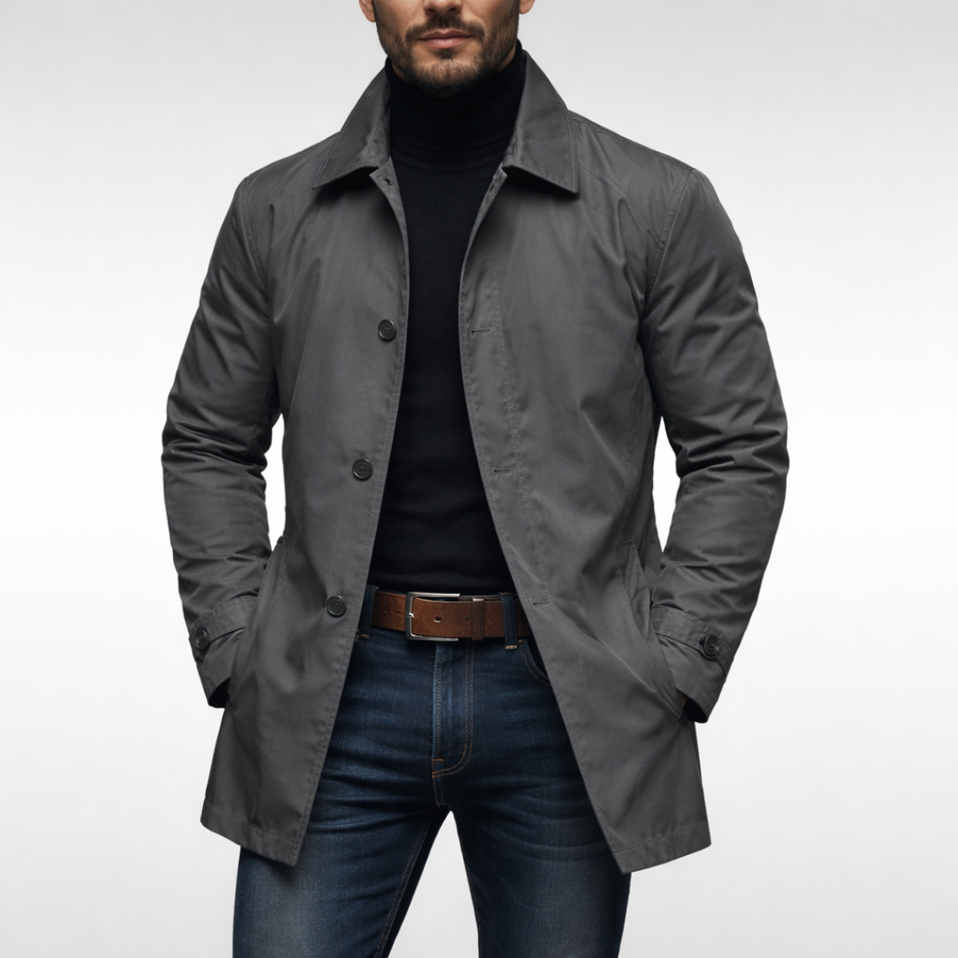 Weather-Resistant And Elegant Long Coat