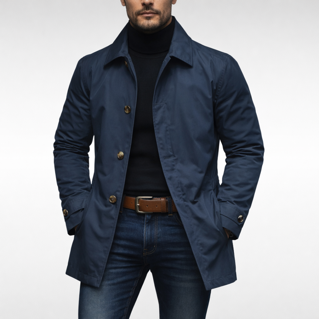 Weather-Resistant And Elegant Long Coat