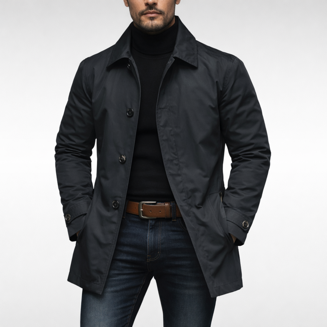 Weather-Resistant And Elegant Long Coat