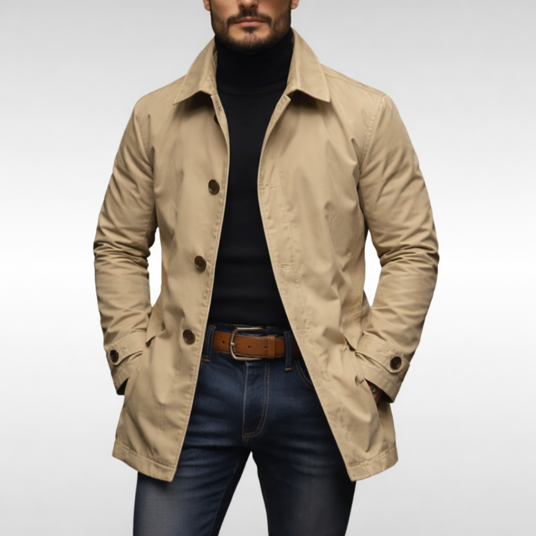 Weather-Resistant And Elegant Long Coat