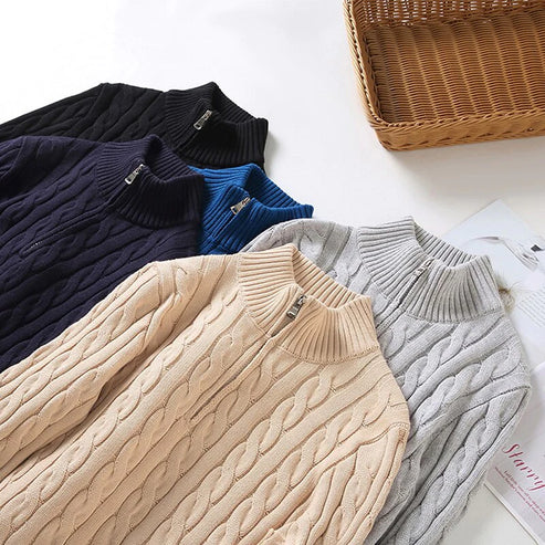 Men's Cable Knit Half-Zip Sweater