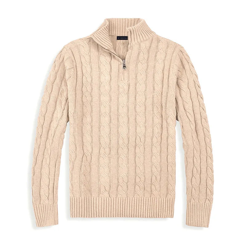 Men's Cable Knit Half-Zip Sweater