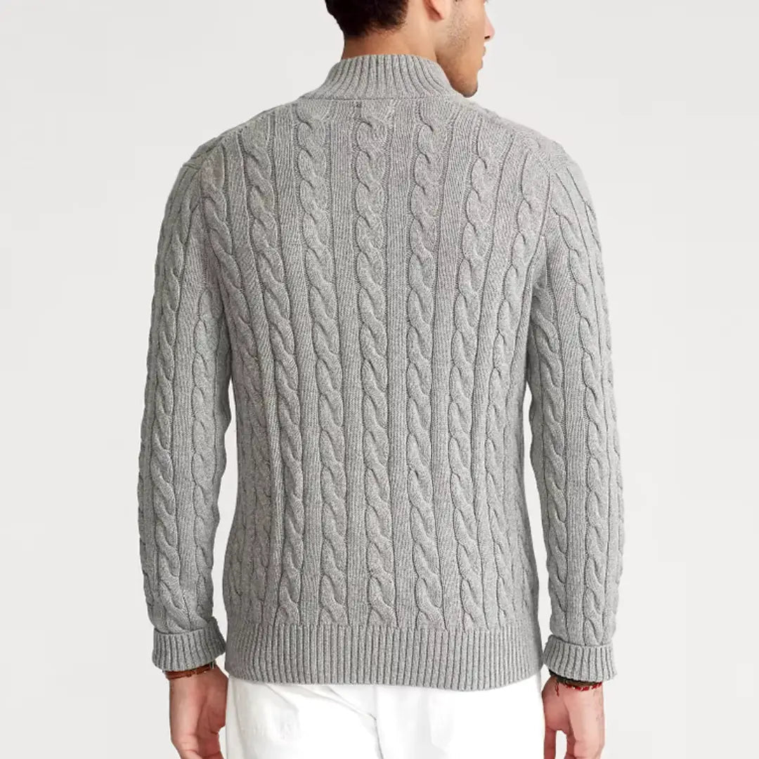 Men's Cable Knit Half-Zip Sweater