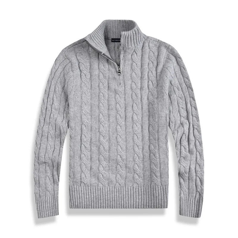 Men's Cable Knit Half-Zip Sweater