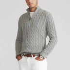 Men's Cable Knit Half-Zip Sweater