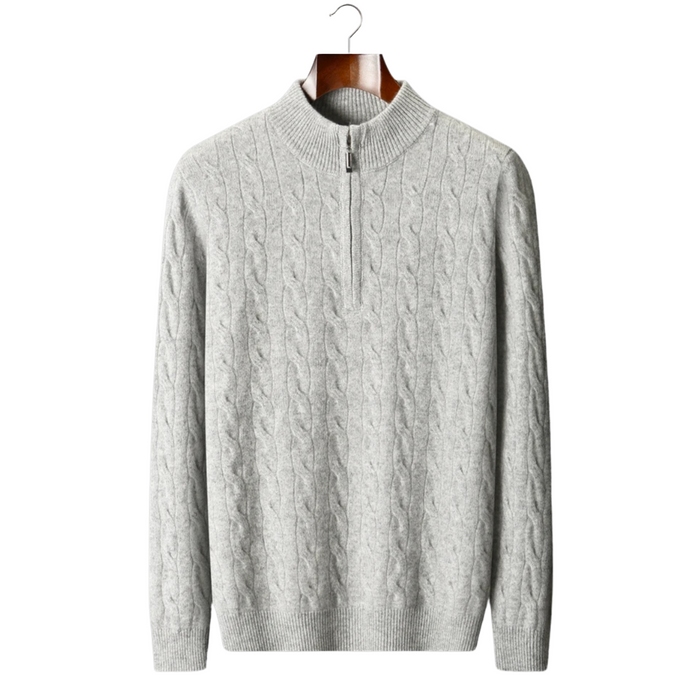Cable Knit Wool Half Zip