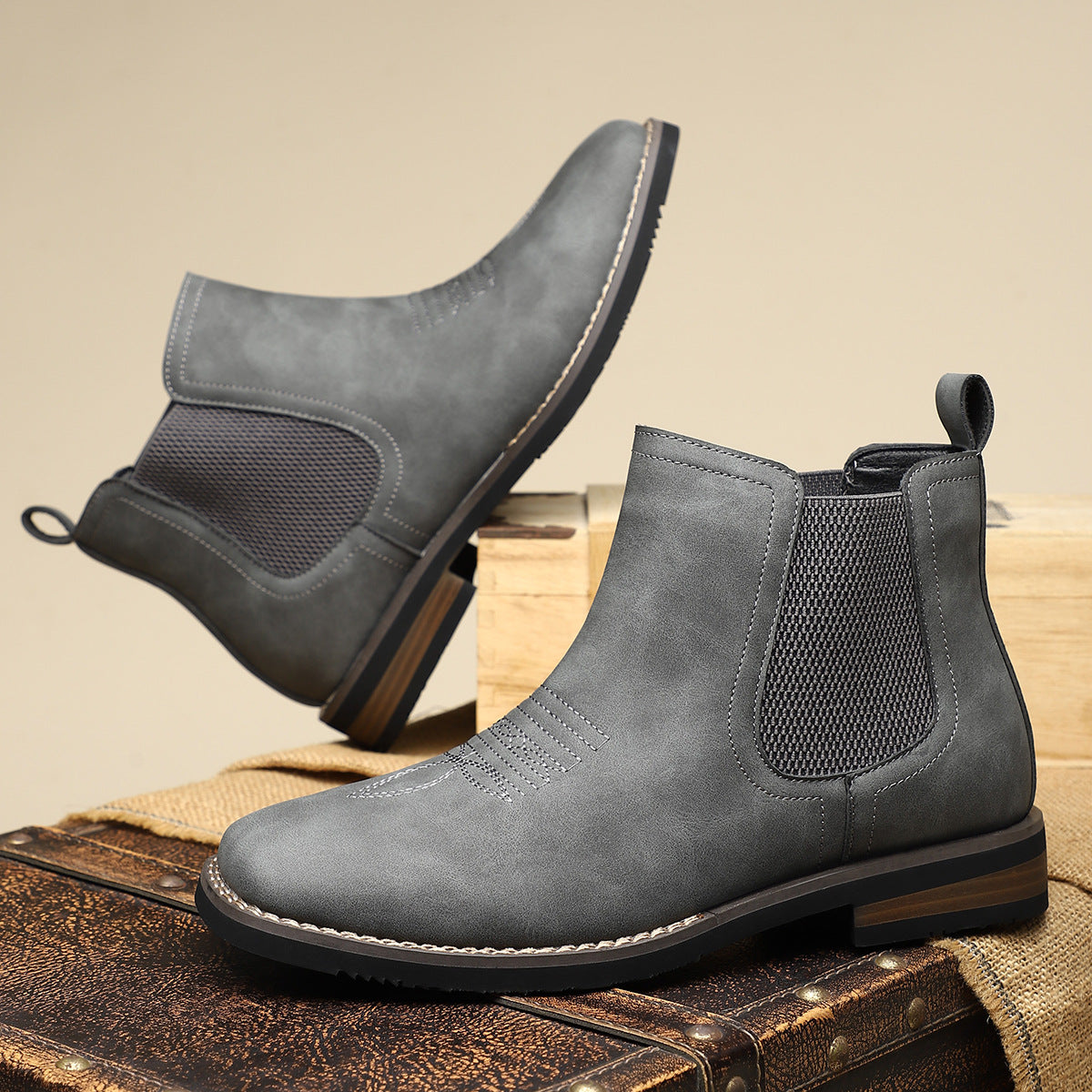 Mens Leather Ankle Boots