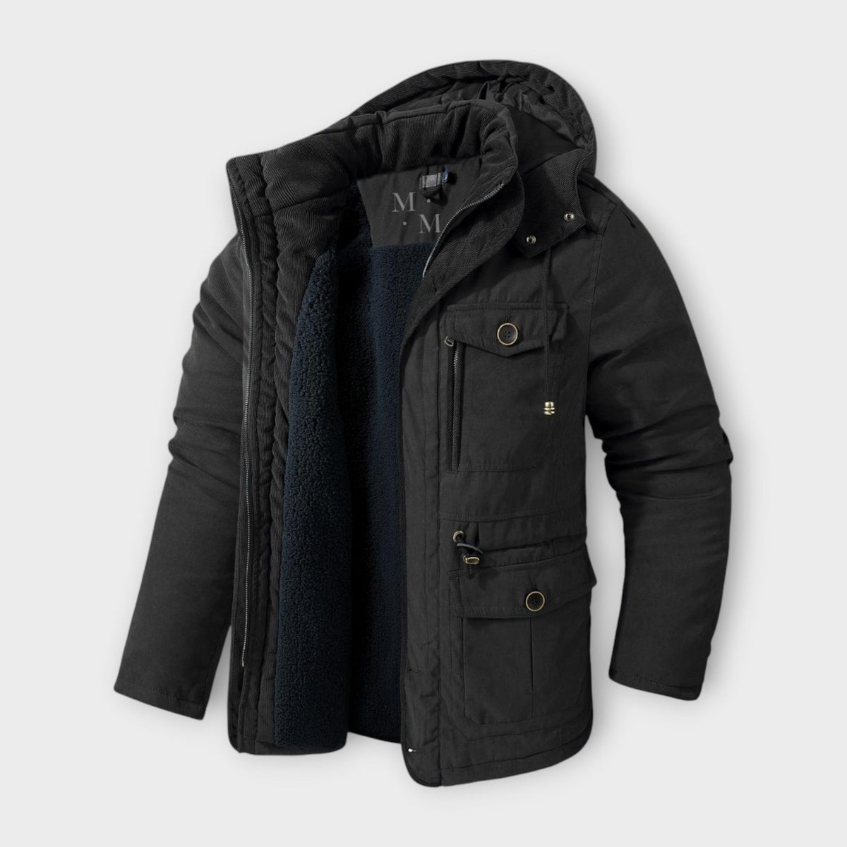 Men's Military Style Hooded Parka Jacket