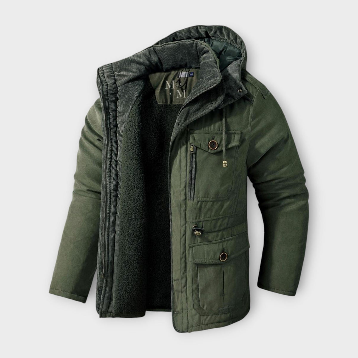 Men's Military Style Hooded Parka Jacket