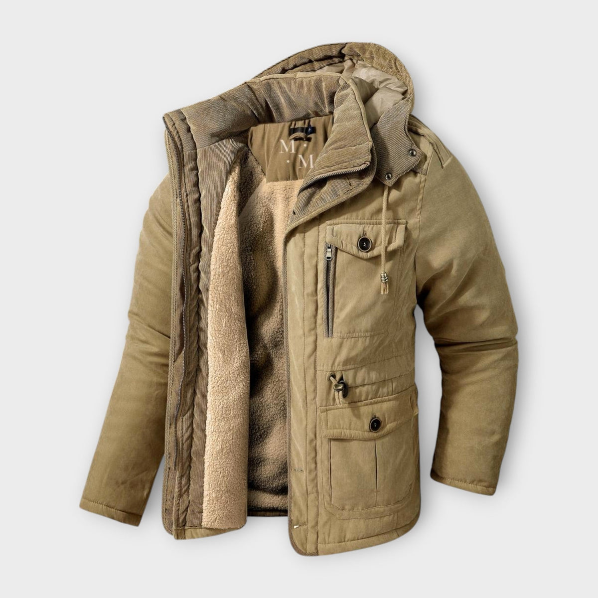 Men's Military Style Hooded Parka Jacket
