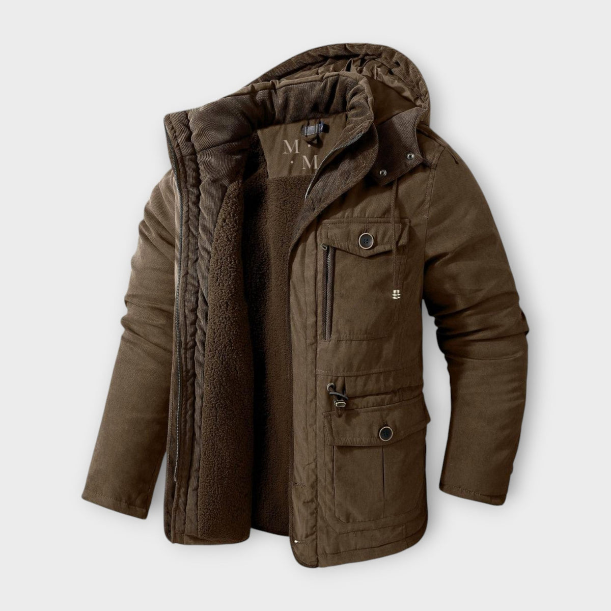 Men's Military Style Hooded Parka Jacket