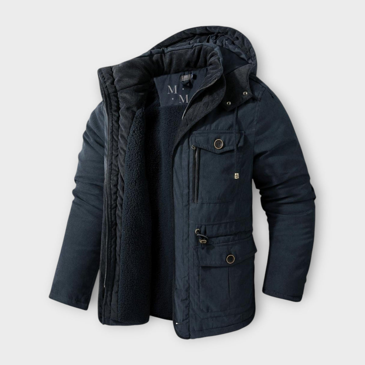 Men's Military Style Hooded Parka Jacket