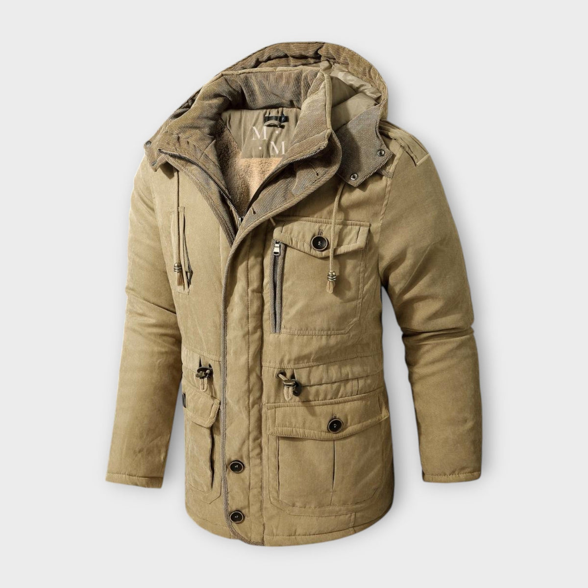 Men's Military Style Hooded Parka Jacket
