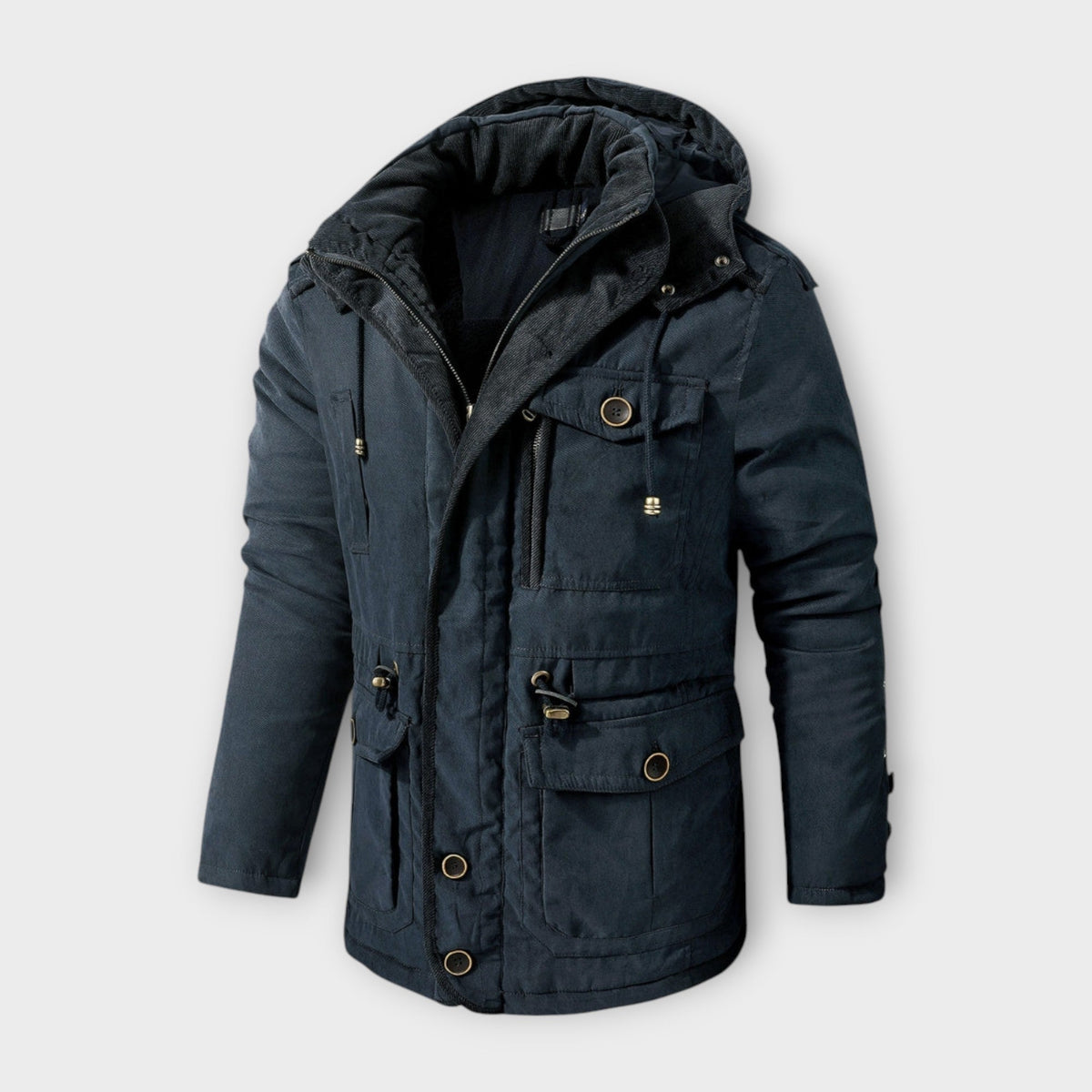 Men's Military Style Hooded Parka Jacket