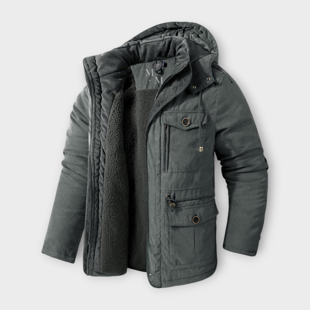 Men's Military Style Hooded Parka Jacket