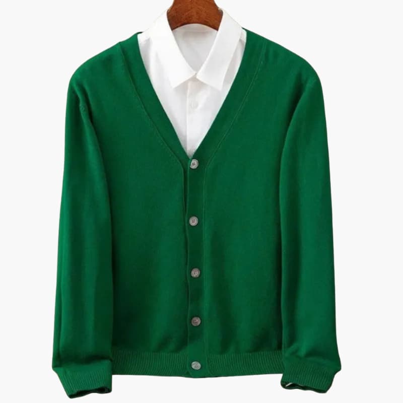 Men’s V-Neck Button-Front Cardigan